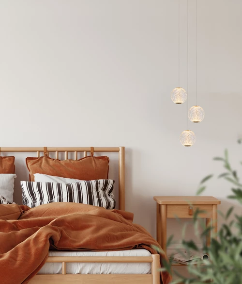 Lucide CINTRA - Hanglamp - Ø 25 cm - LED Dimb. - 3x4,7W 2700K - Transparant - sfeer 1